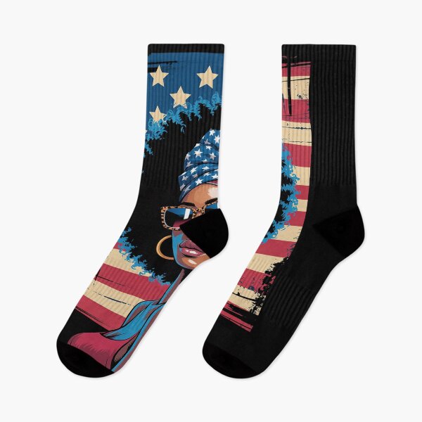 Item preview, 4th of July Black African American Women Afro Patriotic designed and sold by KonopikaaArt.
