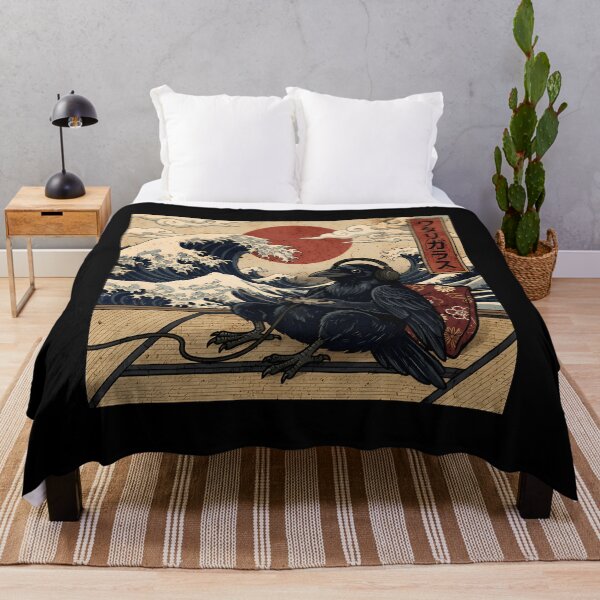 Item preview, Vintage Retro Japanese Art - Great Wave Gamer Crow designed and sold by Mason-Pride.