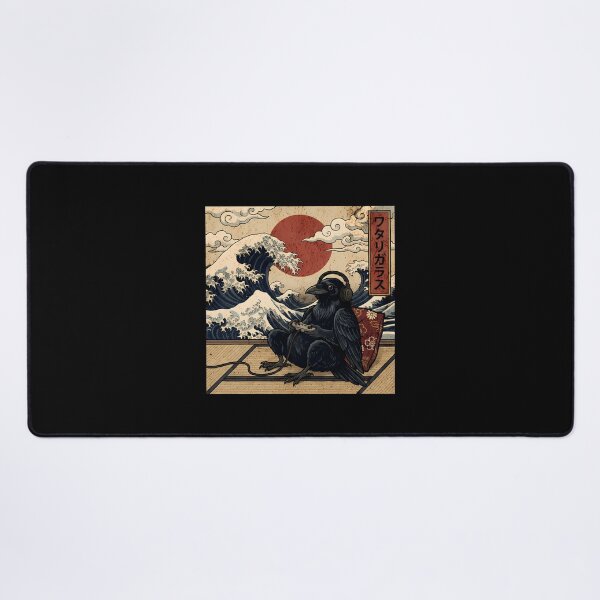 Item preview, Vintage Retro Japanese Art - Great Wave Gamer Crow designed and sold by Mason-Pride.