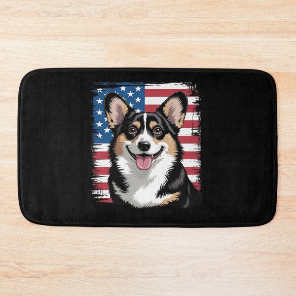 Item preview, American USA Flag 4th July Fourth Black Tricolor Corgi Lover designed and sold by KonopikaaArt.