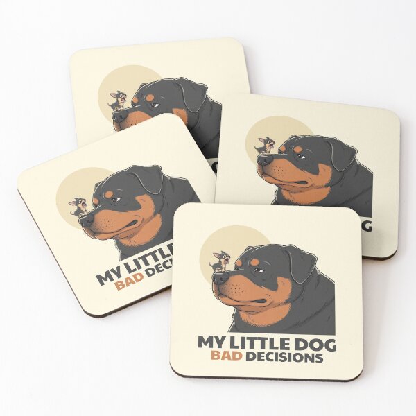 Item preview, Funny Rottweiler and Tiny Angry Chihuahua Bad Decisions Dog Art designed and sold by KiwiRider.