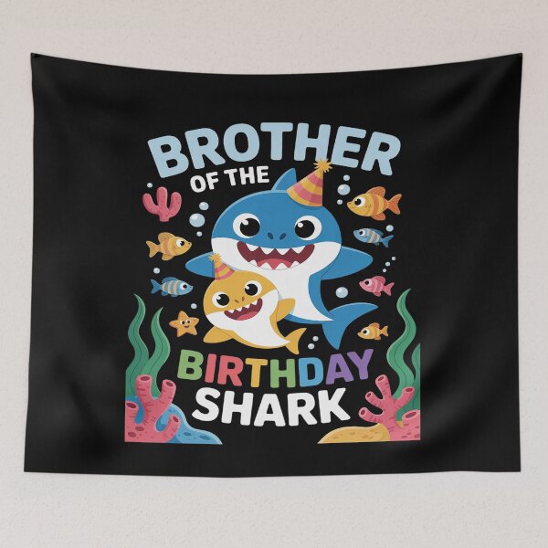 Item preview, Brother Of The Birthday Family Shark Kids Birthday designed and sold by KonopikaaArt.