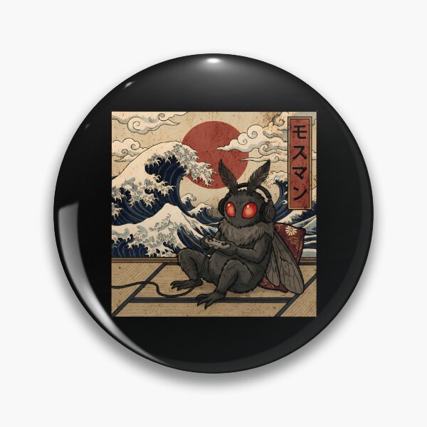 Item preview, Vintage Retro Japanese Art - Great Wave Gamer Mothman designed and sold by Mason-Pride.