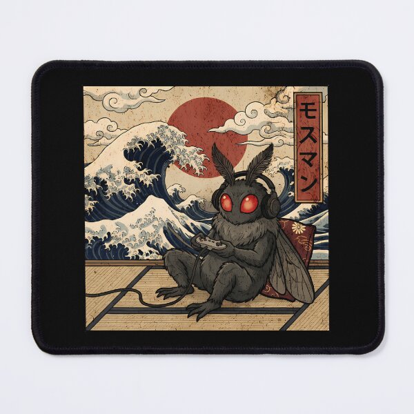 Item preview, Vintage Retro Japanese Art - Great Wave Gamer Mothman designed and sold by Mason-Pride.
