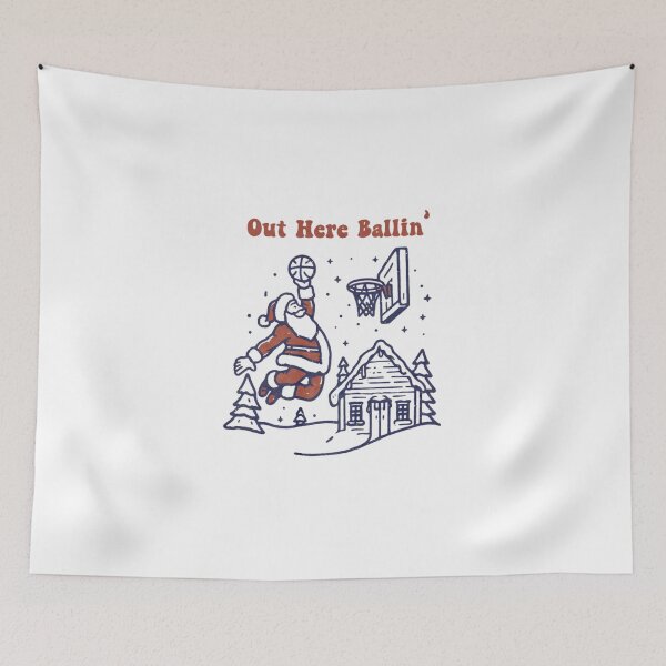 Item preview, Retro Out Here Ballin' Santa Playing Basketball Christmas designed and sold by FrankIsabel.