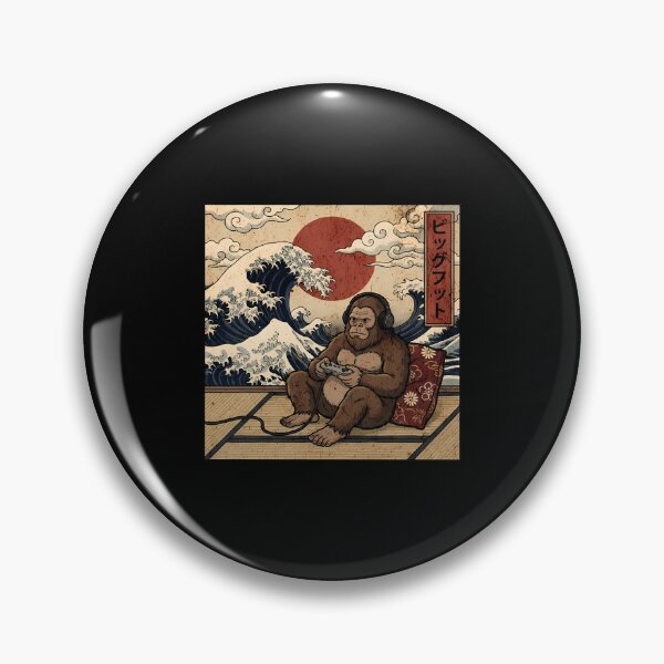 Item preview, Vintage Retro Japanese Art - Great Wave Gamer Bigfoot designed and sold by Mason-Pride.
