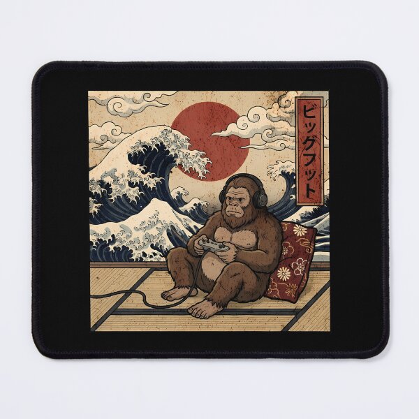 Item preview, Vintage Retro Japanese Art - Great Wave Gamer Bigfoot designed and sold by Mason-Pride.