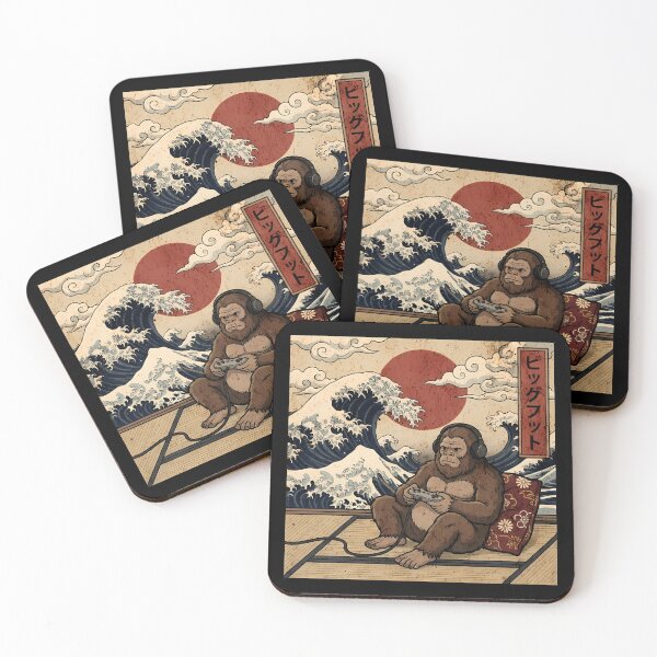 Item preview, Vintage Retro Japanese Art - Great Wave Gamer Bigfoot designed and sold by Mason-Pride.