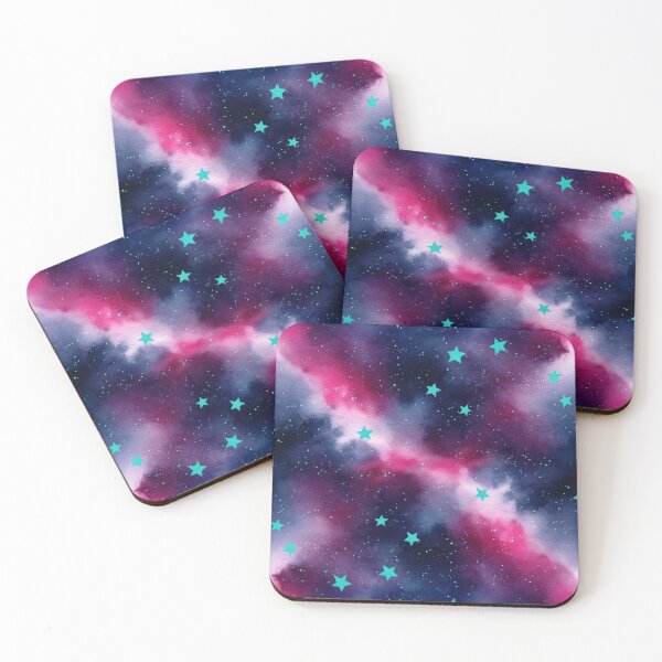 Item preview, Teal Stars Galaxy designed and sold by Kaleidoscope Print.