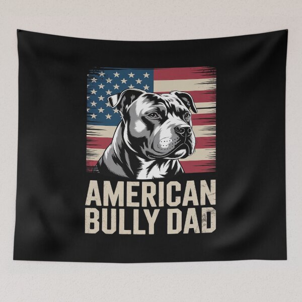 Item preview, Dog Dad Ever American Flag - American Bully Dad designed and sold by KonopikaaArt.