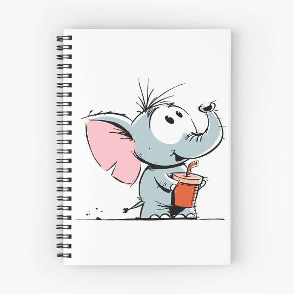Item preview, Cute Baby Elephant Holding a Sippy Cup Cartoon Drawing designed and sold by LD ART.