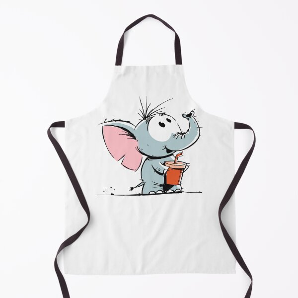 Item preview, Cute Baby Elephant Holding a Sippy Cup Cartoon Drawing designed and sold by LD ART.