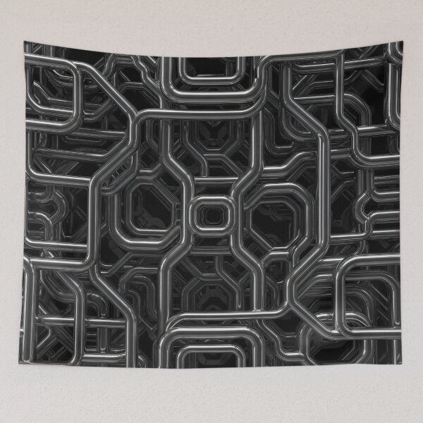 Item preview, Chrome Pipe Labyrinth designed and sold by Kaleidoscope Print.