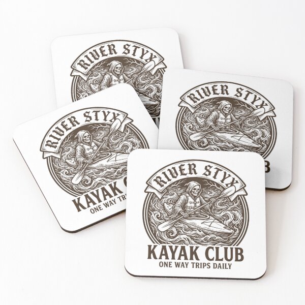 Item preview, River Styx Kayak Club Funny Grim Reaper Retro kayaking designed and sold by Mason-Pride.
