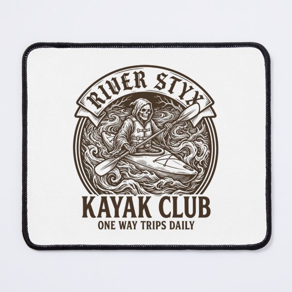 Item preview, River Styx Kayak Club Funny Grim Reaper Retro kayaking designed and sold by Mason-Pride.