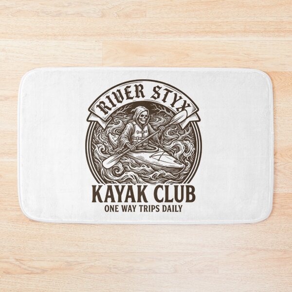 Item preview, River Styx Kayak Club Funny Grim Reaper Retro kayaking designed and sold by Mason-Pride.