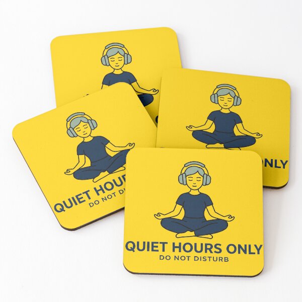 Item preview, Quiet Hours Only - Minimalist Meditating Person with Headphones T-Shirt designed and sold by SynthesisStudio.