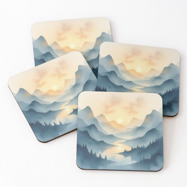 Item preview, Misty Mountain Sunrise Landscape designed and sold by Uniquely Yours.