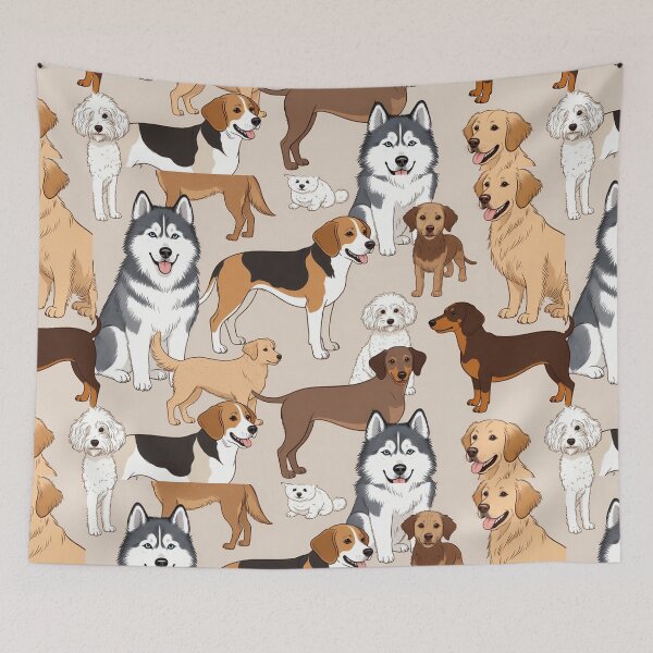 Item preview, Cute Dogs Pattern Cartoon Breeds designed and sold by SassyArtistry.