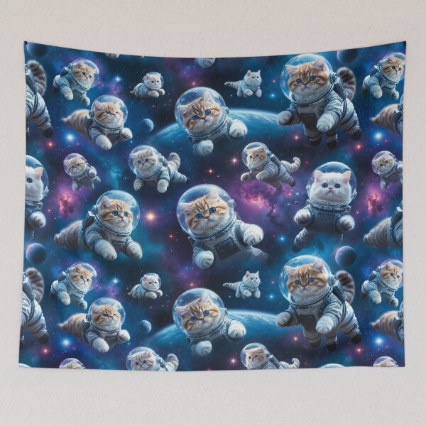 Item preview, Space Cats Seamless Pattern Astronaut Kittens designed and sold by SassyArtistry.