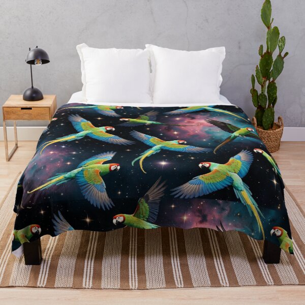 Item preview, Flying Parrots Seamless Galaxy Pattern designed and sold by SassyArtistry.