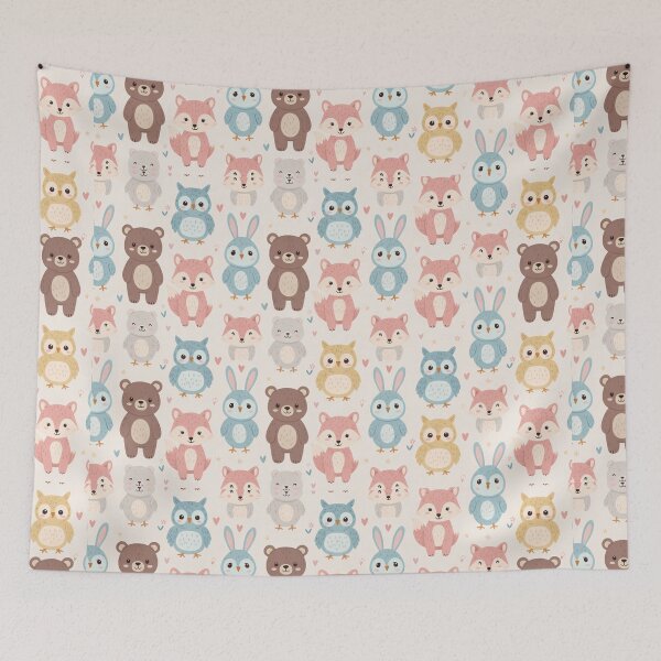 Item preview, Cute Forest Animals Seamless Pattern designed and sold by SassyArtistry.