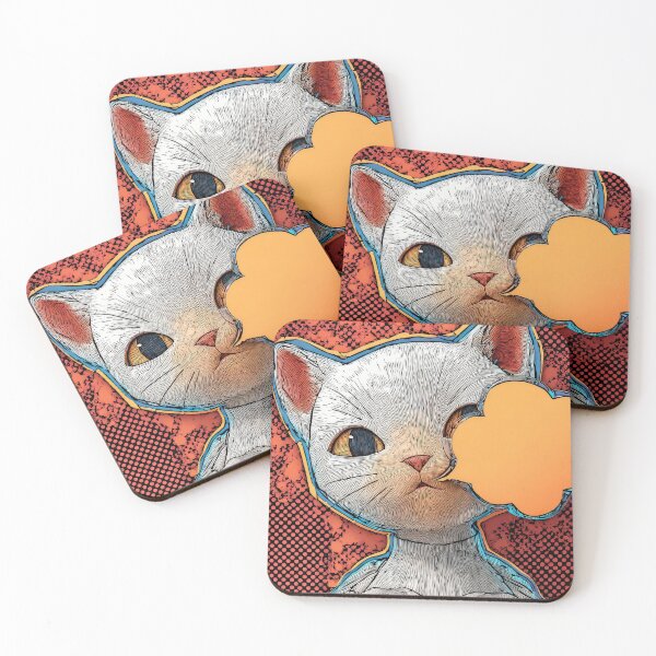Item preview, Cute Comic Kitten with Speech Bubble Illustration designed and sold by Grafititee.