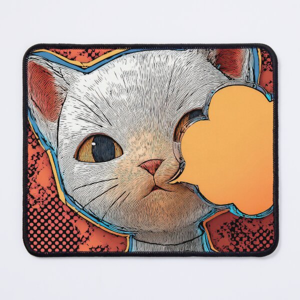Item preview, Cute Comic Kitten with Speech Bubble Illustration designed and sold by Grafititee.