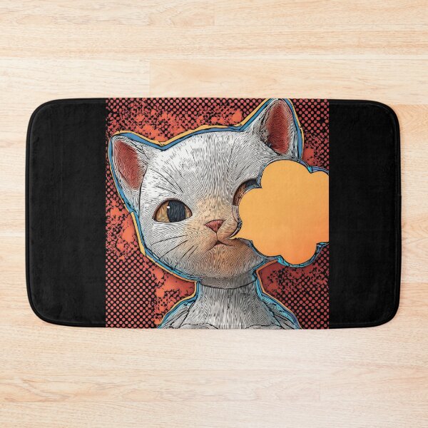 Item preview, Cute Comic Kitten with Speech Bubble Illustration designed and sold by Grafititee.