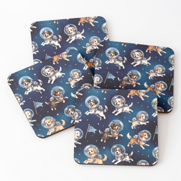 Item preview, Astronaut Dogs Floating in Space Pattern designed and sold by SassyArtistry.