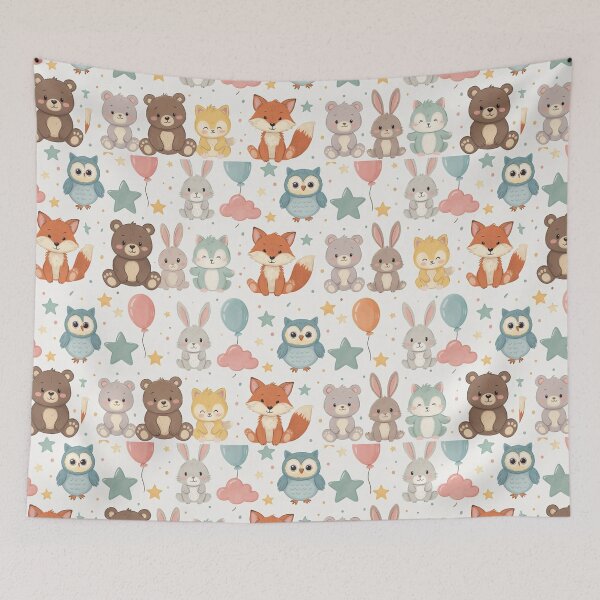 Item preview, Cute Woodland Animals Seamless Pattern designed and sold by SassyArtistry.