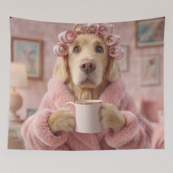 Item preview, Golden Retriever with Curlers designed and sold by Elisabeth Lucas.