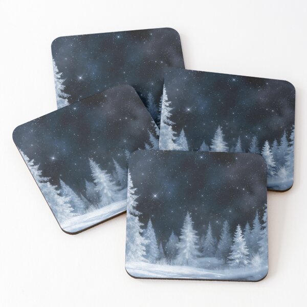 Item preview, Winter Night Forest Landscape designed and sold by SassyArtistry.
