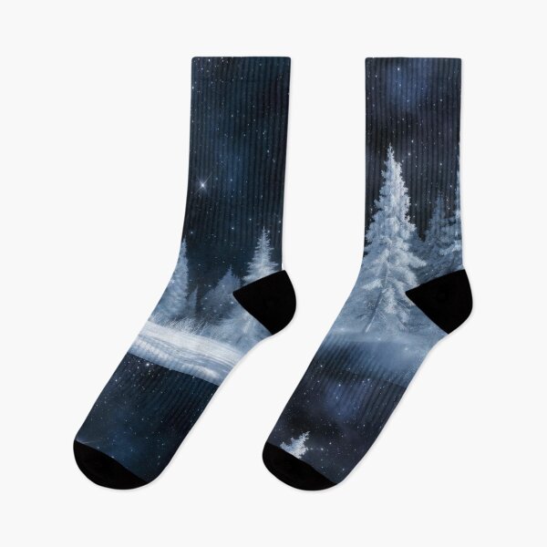 Item preview, Winter Night Forest Landscape designed and sold by SassyArtistry.