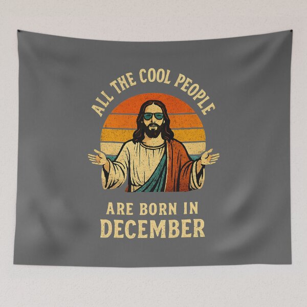 Item preview, All Cool People are Born in December Birthday jesus Christmas christian designed and sold by KristineLi.