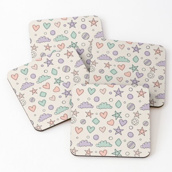 Item preview, Cute Hearts Stars and Clouds designed and sold by SassyArtistry.