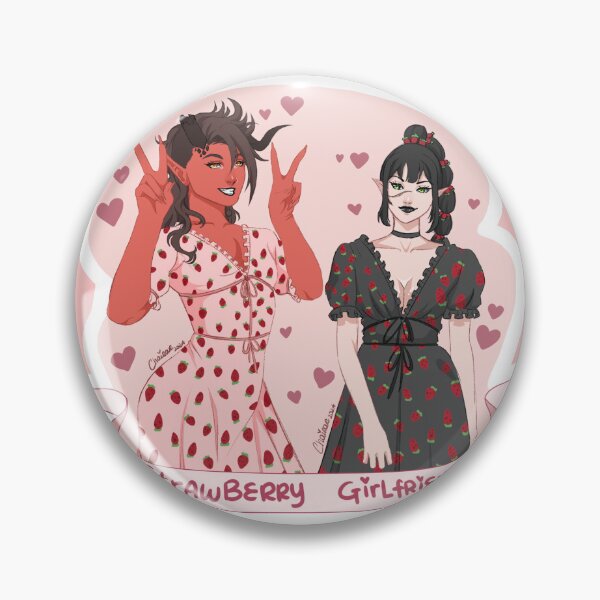 Item preview, Strawberry Girlfriends Shadowheart and Karlach from Baldur's Gate 3 designed and sold by Chairae Art.