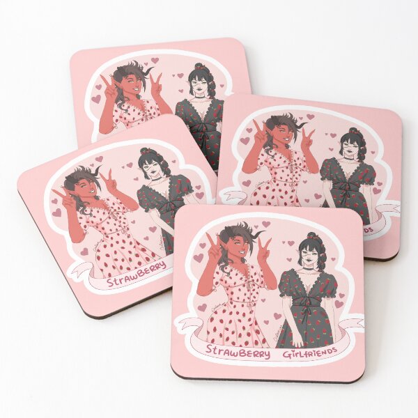 Item preview, Strawberry Girlfriends Shadowheart and Karlach from Baldur's Gate 3 designed and sold by Chairae Art.