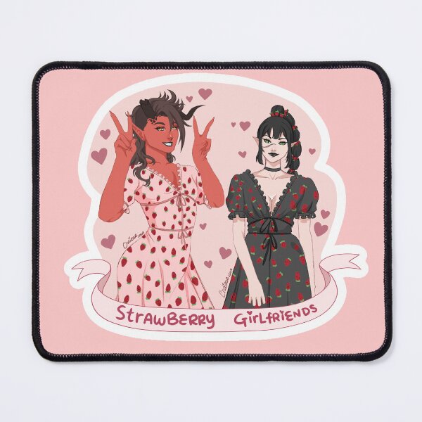 Item preview, Strawberry Girlfriends Shadowheart and Karlach from Baldur's Gate 3 designed and sold by Chairae Art.