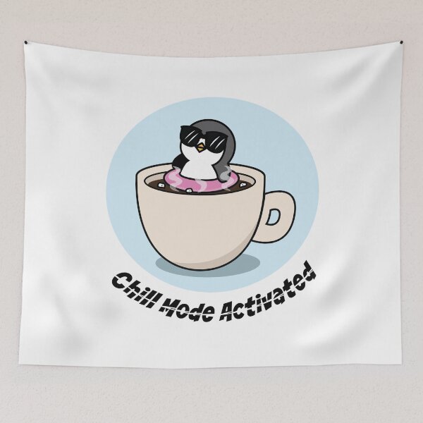 Item preview, Penguin floating in a cup of hot chocolate. Chill Mode Activated. designed and sold by WowStudiosAus.