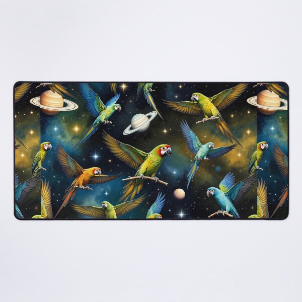 Item preview, Colorful Parrots Flying in Outer Space designed and sold by SassyArtistry.