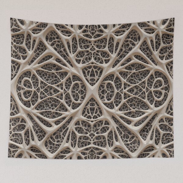 Item preview, Ivory Bio-Lattice Pattern designed and sold by Kaleidoscope Print.