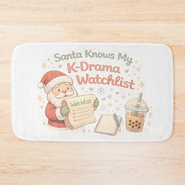 Item preview, Santa Knows My K-Drama Watchlist | Cute Christmas K-Drama Sticker designed and sold by Soft Seoul Studio.