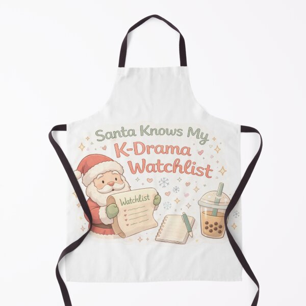 Item preview, Santa Knows My K-Drama Watchlist | Cute Christmas K-Drama Sticker designed and sold by Soft Seoul Studio.