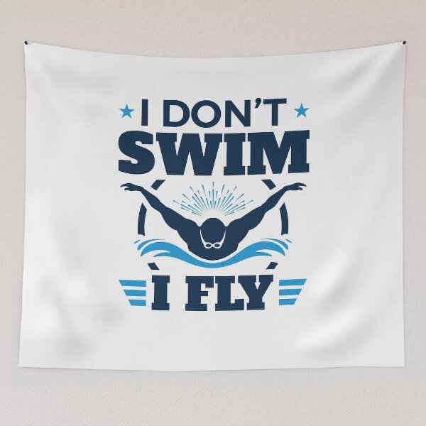 Item preview, I Don't Swim I Fly Swimming Butterfly Swimmer designed and sold by jaygo.