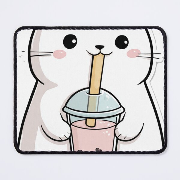 Item preview, Cute Cat Sipping Strawberry Bubble Tea designed and sold by ChinzorigBAY.