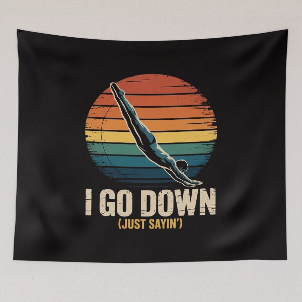 Item preview, I Go Down - Scuba Diver Diving Instructor Underwater designed and sold by AnimeManga2D.