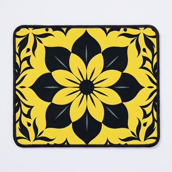 Item preview, Yellow and Back mandala products designed and sold by ShaDeS-AI-Art.