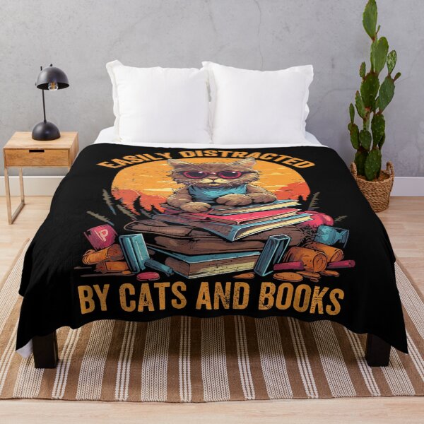 Item preview, Easily Distracted By Cats And Books Book Lovers designed and sold by huftyfnruppe.