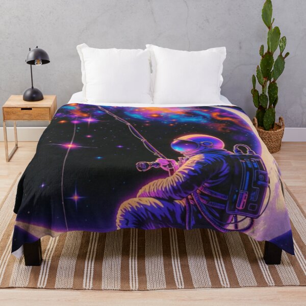 Item preview, Astronaut Fishing Stars on Crescent Moon designed and sold by ChinzorigBAY.